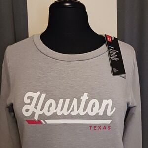 Under Armour ColdGear Houston Texas Grey Graphic Long Sleeve Sweatshirt Womens M